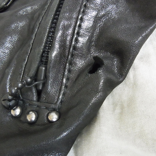 実際に弊社で買取させて頂いたBUFFALO BOBS/バッファローボブズ ラムレザー ダブルライダース MFB814/2の画像 4枚目