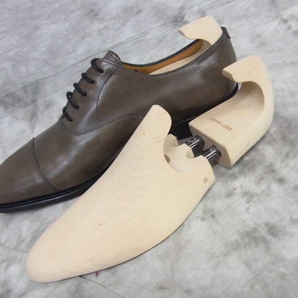 実際に弊社で買取させて頂いたJOHN LOBB/ジョンロブ CITY II/シティ2 ラスト7000 グレー 純正シューツリー付き/6.5Dの画像 6枚目