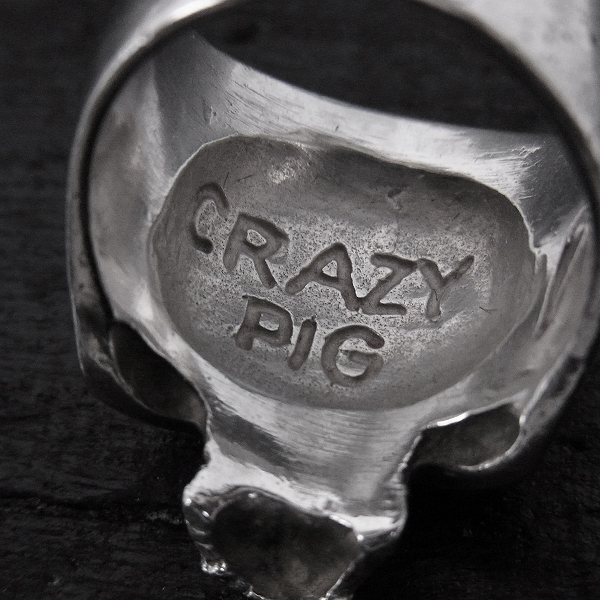 実際に弊社で買取させて頂いたCRAZY PIG DESIGNS/クレイジーピッグ スモールエビルスカル リング 19号の画像 4枚目