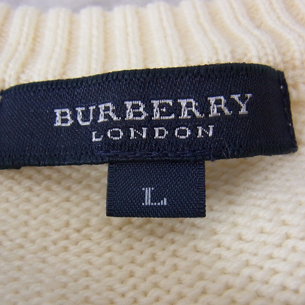 実際に弊社で買取させて頂いた【未使用】BURBERRY LONDON/バーバリー ロンドン ゴルフウェア 長袖セーター ホワイト/Lの画像 1枚目