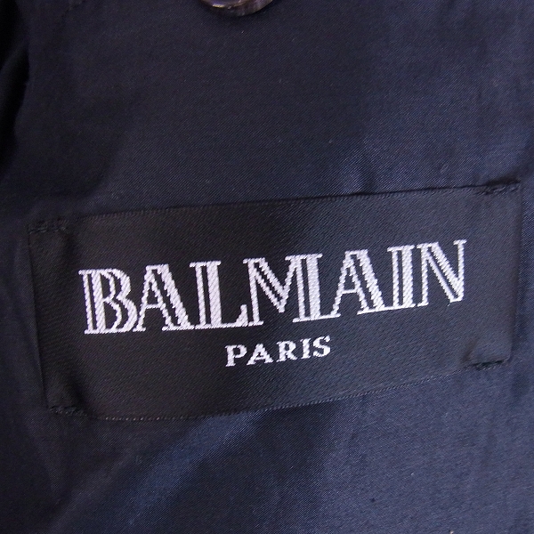 実際に弊社で買取させて頂いたBALMAIN/バルマン 12AW バイカーダウンジャケット ブラック 46の画像 2枚目