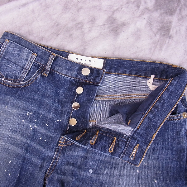実際に弊社で買取させて頂いたMARNI/マルニ 13SS ペイント/ペンキ加工 限定 デニムパンツの画像 2枚目