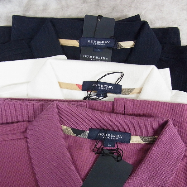 実際に弊社で買取させて頂いた【未使用】BURBERRY LONDON/バーバリー ロンドン ゴルフウェア 半袖ポロシャツ 3点SET/Lの画像 1枚目