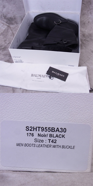 実際に弊社で買取させて頂いたBALMAIN/バルマン レザー エンジニアブーツ ブラック S2HT955BA30/42の画像 9枚目