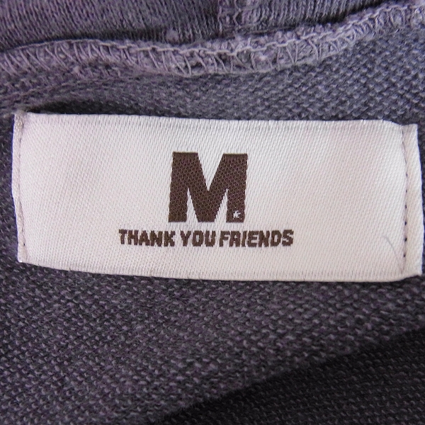 実際に弊社で買取させて頂いたM/エム×wjk/ダブルジェーケー ビンテージ/ダメージ加工 カンガルーポケット プルオーバーパーカー Lの画像 2枚目