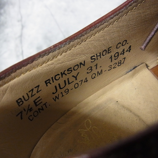 実際に弊社で買取させて頂いたBUZZ RICKSON'S/バズリクソンズ サービスシューズ/レザーシューズ ブラウン BR02158/7-1/2の画像 5枚目
