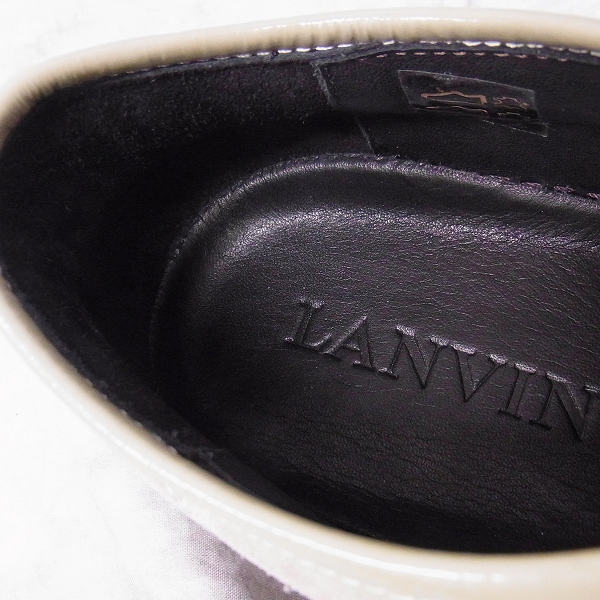 実際に弊社で買取させて頂いたLANVIN/ランバン 切替スエード/エナメル テニス スニーカー ベージュ DBB1VER/8の画像 4枚目