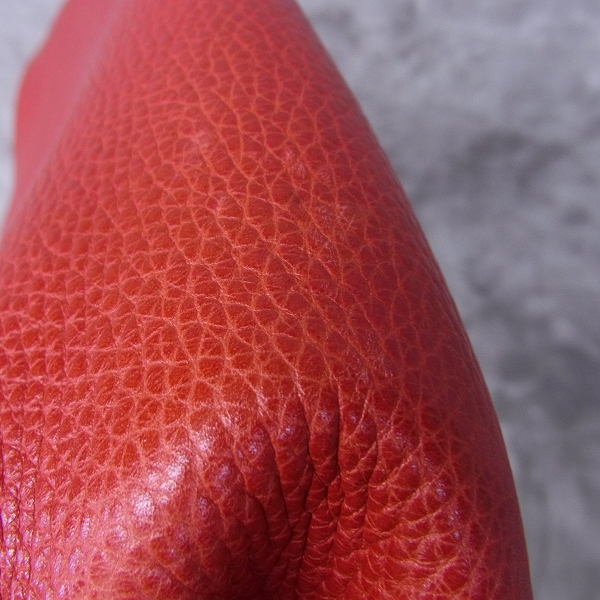 実際に弊社で買取させて頂いたCELINE/セリーヌ チェーンショルダーバッグ 型押しレザー 赤/がま口ポーチ ボックスカーフレザー 2点セットの画像 4枚目