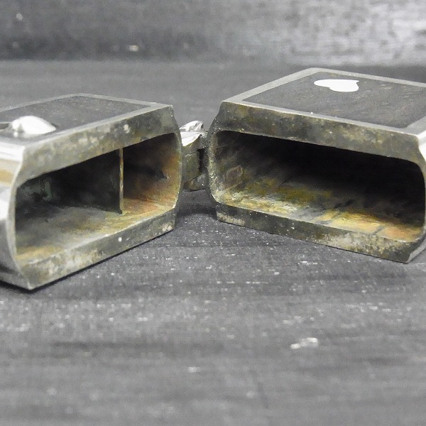 実際に弊社で買取させて頂いた【ギャラ付】STANLEY GUESS ZIPPO ラージ Wサイド マルチシェル/ウッドw/ホワイトハートシェル インレイ スカルヒンジの画像 7枚目