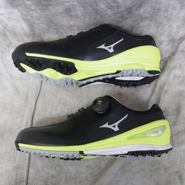 実際に弊社で買取させて頂いたMIZUNO/ミズノ ゴルフシューズ ネクスライト 002ボア ダイヤル式/51GM152609/ブラック×イエロー/25.0cm/3Eの画像 3枚目