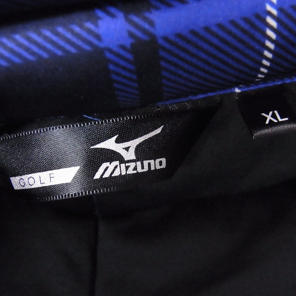 実際に弊社で買取させて頂いた【未使用】MIZUNO/ミズノ ゴルフウェア 中綿ブルゾン チェック柄 ムーブウォーマー ブルー/XLの画像 2枚目