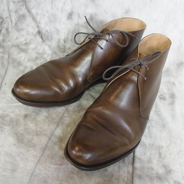 実際に弊社で買取させて頂いたCROCKETT&JONES/クロケット&ジョーンズ Paul Smith別注 レザー チャッカブーツ 茶/9E