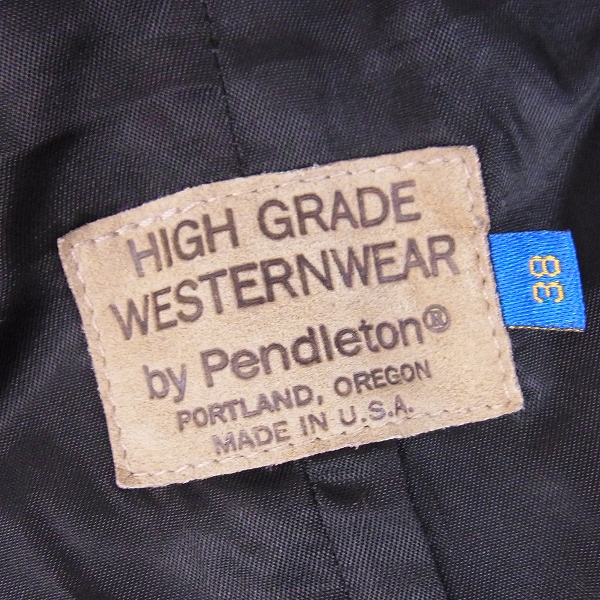 実際に弊社で買取させて頂いたPENDLETON/ペンドルトン ベスト HIGH GRADE WESTERNWEAR 黒/赤系 38の画像 2枚目