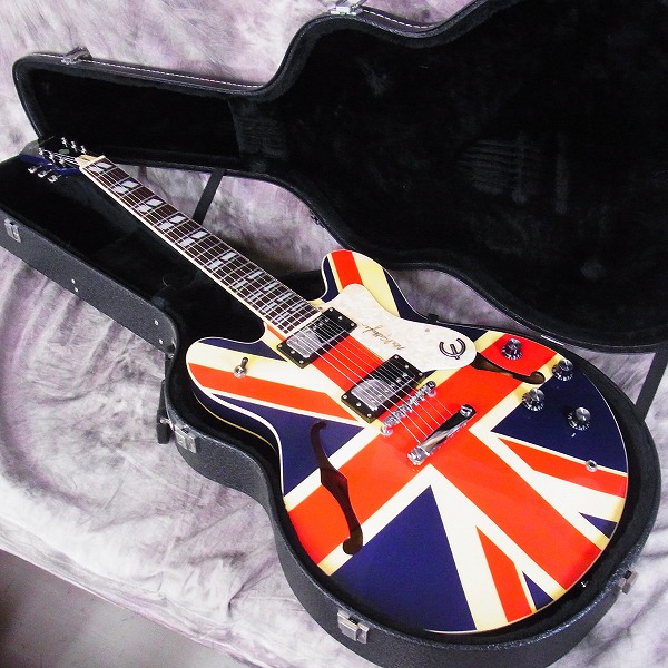 実際に弊社で買取させて頂いた★Epiphone Supernova ノエル・ギャラガー シグネイチャー Union Jack セミアコ エレキギター 純正ケース付