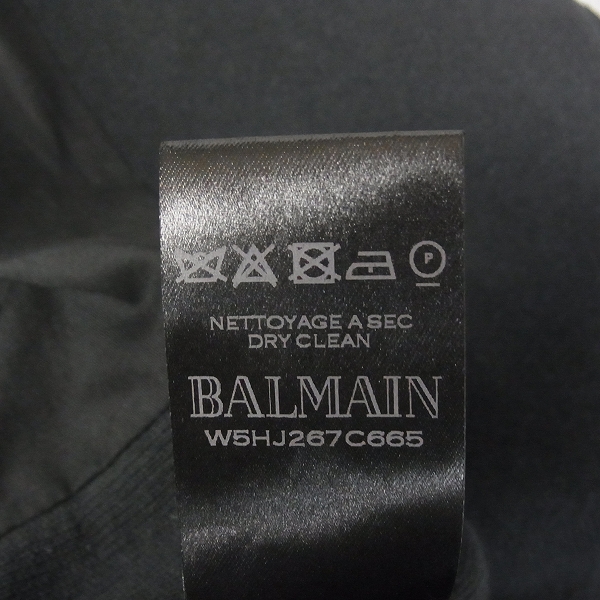 実際に弊社で買取させて頂いたBALMAIN/バルマン 15AW コットンバイカージャケット/XLの画像 4枚目