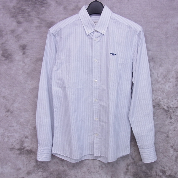 実際に弊社で買取させて頂いたMAISON KITSUNE/メゾンキツネ ストライプ柄 ボタンダウンシャツ/38