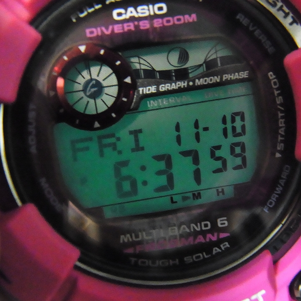 実際に弊社で買取させて頂いたG-SHOCK/Gショック FROGMAN/フロッグマン 紫蛙/サンライズパープル GWF-1000SR-4JFの画像 6枚目