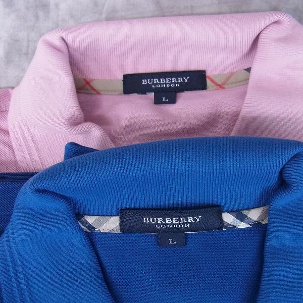 実際に弊社で買取させて頂いた【未使用】BURBERRY LONDON/バーバリー ロンドン ゴルフウェア 長袖ポロシャツ 2点セット/Lの画像 1枚目