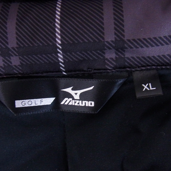 実際に弊社で買取させて頂いたMIZUNO/ミズノ ゴルフウェア 中綿ブルゾン チェック柄 ムーブウォーマー ブラック/XLの画像 2枚目