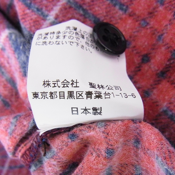 実際に弊社で買取させて頂いたBLUE BLUE/ブルーブルー チェック柄/ボタンダウン ネルシャツ 4の画像 4枚目