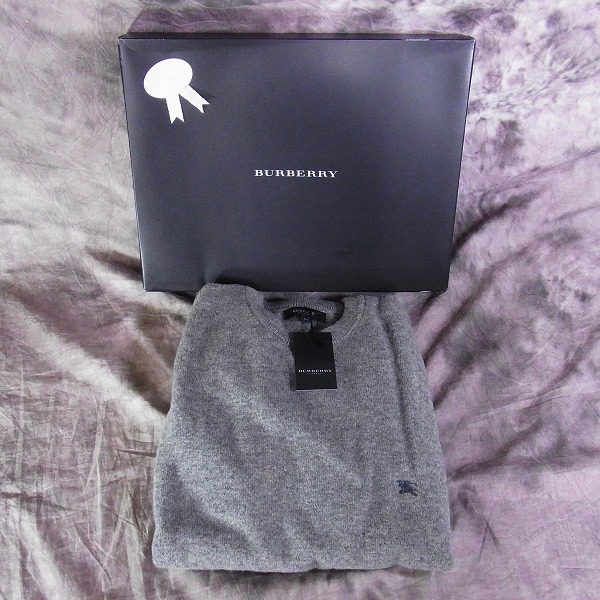 実際に弊社で買取させて頂いたBURBERRY LONDON/バーバリーロンドン ゴルフウェア 長袖セーター グレー/M