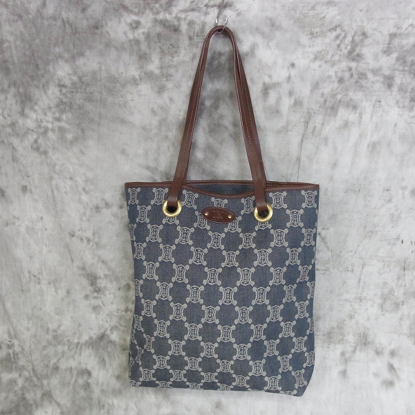 実際に弊社で買取させて頂いたCELINE/セリーヌ マカダム柄 デニム キャンパス トートバッグの画像 1枚目