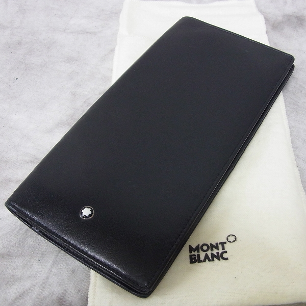 実際に弊社で買取させて頂いたMONTBLANC/モンブラン レザー 長財布/ウォレット ブラックの画像 0枚目