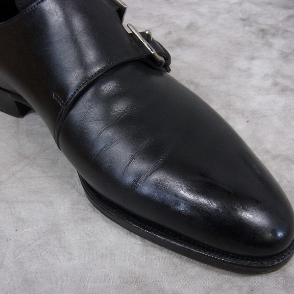 実際に弊社で買取させて頂いたJOHN LOBB/ジョンロブ NASEBY ダブルモンクストラップ ラスト7000 純正シューツリー付き ブラック/6.5Dの画像 6枚目