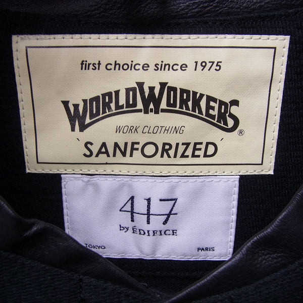 実際に弊社で買取させて頂いたWORLD WORKERS×417by EDIFICE/ワールドワーカーズ×エディフィス　ノーカラージャケットMの画像 2枚目