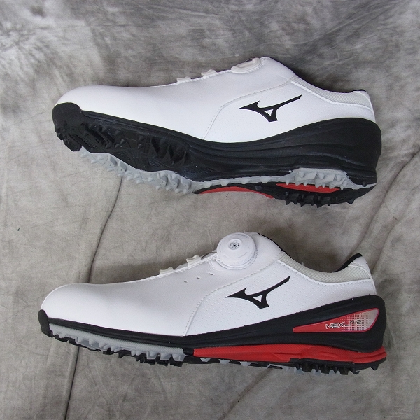 実際に弊社で買取させて頂いたMIZUNO/ミズノ ゴルフシューズ ネクスライト 002ボア ダイヤル式/51GM152691/ホワイト×ブラック/25.0cm/3Eの画像 3枚目