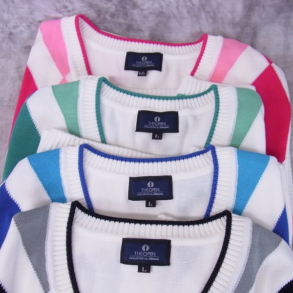 実際に弊社で買取させて頂いた【未使用】MIZUNO/ミズノ ゴルフウェア THE OPEN Vネックベスト アーガイル柄 4点セット/L/LLの画像 1枚目