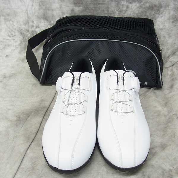 実際に弊社で買取させて頂いたMIZUNO/ミズノ ゴルフシューズ ネクスライト 002ボア ダイヤル式/51GM152691/ホワイト×ブラック/25.0cm/3Eの画像 7枚目