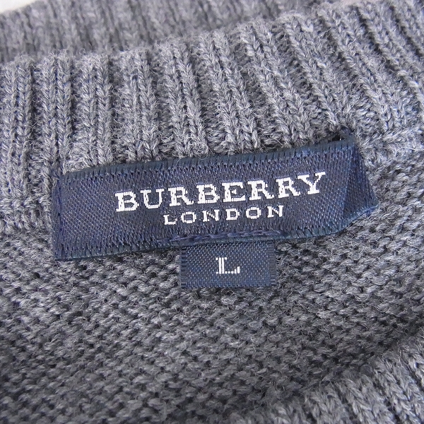 実際に弊社で買取させて頂いた【未使用】BURBERRY LONDON/バーバリー ロンドン ケーブルニット 長袖セーター グレー Lの画像 1枚目