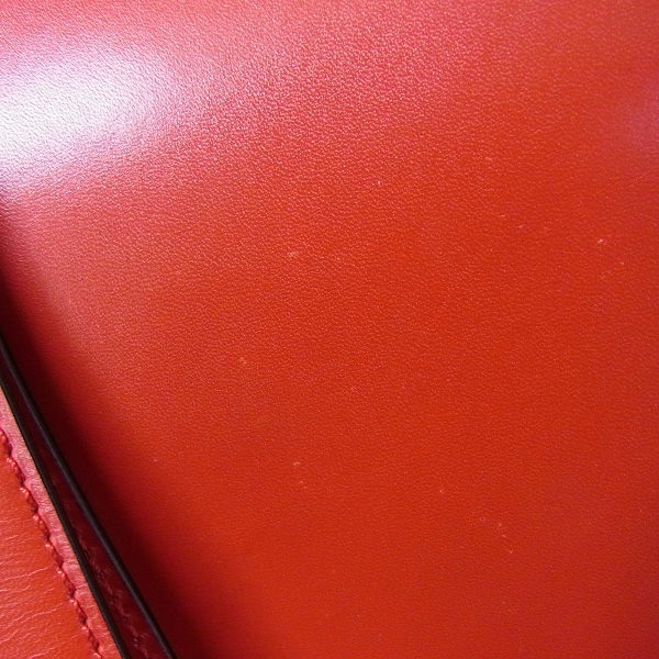 実際に弊社で買取させて頂いたCELINE/セリーヌ チェーンショルダーバッグ 型押しレザー 赤/がま口ポーチ ボックスカーフレザー 2点セットの画像 7枚目