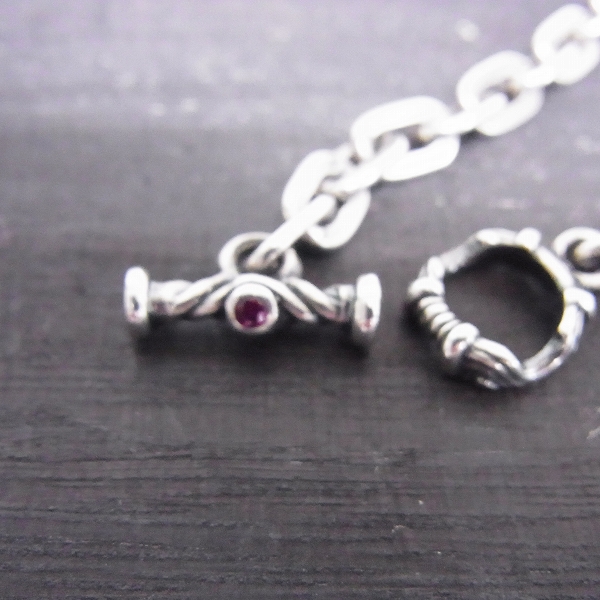 実際に弊社で買取させて頂いた【ギャラ付】TRAVIS WALKER/トラヴィスワーカー オーバルリンクチェーン 18インチ ｗ/ガーネット Ｔバーの画像 1枚目