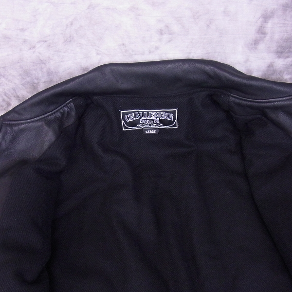 実際に弊社で買取させて頂いたCHALLENGER/チャレンジャー 16AW LEATHER CAR JACKET/レザージャケット Lの画像 6枚目