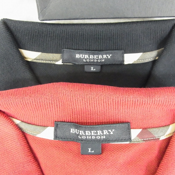 実際に弊社で買取させて頂いた【未使用】BURBERRY LONDON/バーバリーロンドン 長袖ポロシャツ 2点SET/Lの画像 1枚目