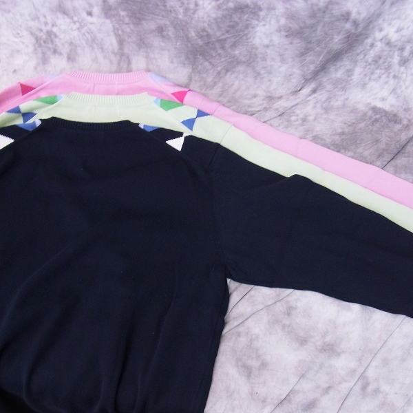 実際に弊社で買取させて頂いた【未使用】MIZUNO/ミズノ ゴルフウェア THE OPEN アーガイル柄 Vネックセーター/L 3点セットの画像 2枚目