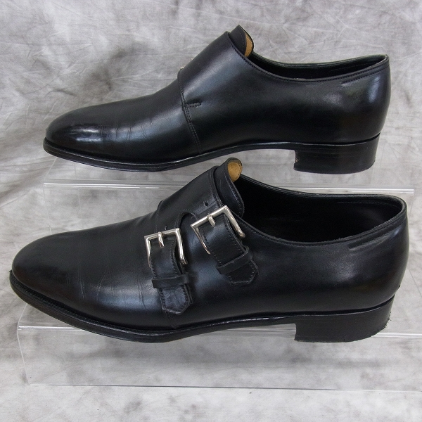 実際に弊社で買取させて頂いたJOHN LOBB/ジョンロブ NASEBY ダブルモンクストラップ ラスト7000 純正シューツリー付き ブラック/6.5Dの画像 3枚目