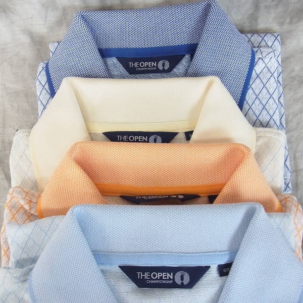 実際に弊社で買取させて頂いた【未使用】MIZUNO/ミズノ ゴルフウェア THE OPEN ジップアップ 半袖ポロシャツ 4点SET/Lの画像 1枚目