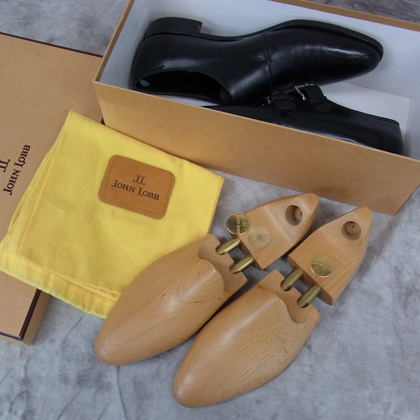 実際に弊社で買取させて頂いたJOHN LOBB/ジョンロブ NASEBY ダブルモンクストラップ ラスト7000 純正シューツリー付き ブラック/6.5Dの画像 8枚目