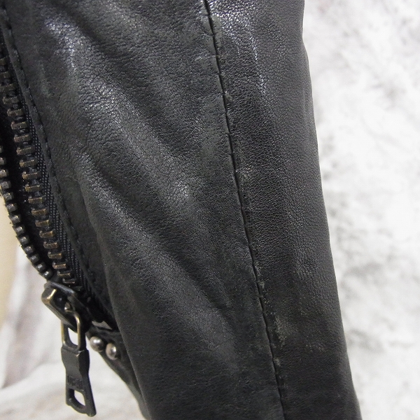 実際に弊社で買取させて頂いたBUFFALO BOBS/バッファローボブズ ラムレザー ダブルライダース MFB814/2の画像 7枚目