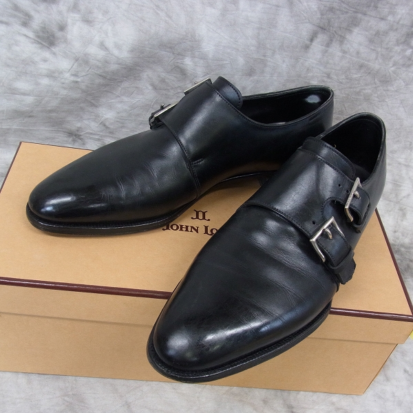 実際に弊社で買取させて頂いたJOHN LOBB/ジョンロブ NASEBY ダブルモンクストラップ ラスト7000 純正シューツリー付き ブラック/6.5D