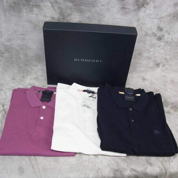実際に弊社で買取させて頂いた【未使用】BURBERRY LONDON/バーバリー ロンドン ゴルフウェア 半袖ポロシャツ 3点SET/L