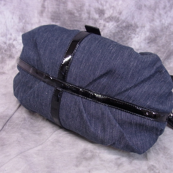 実際に弊社で買取させて頂いたBVLGARI/ブルガリ チャンドラ パテントレザー×デニム 2WAY ショルダー ハンドバッグの画像 3枚目