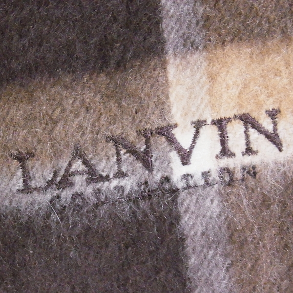 実際に弊社で買取させて頂いたLANVIN/ランバン カシミヤ100％ チェック柄マフラー ブラウン系の画像 3枚目