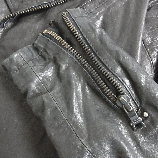 実際に弊社で買取させて頂いたBUFFALO BOBS/バッファローボブズ ラムレザー ダブルライダース MFB814/2の画像 3枚目