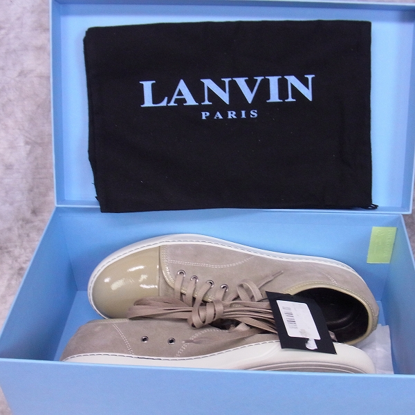 実際に弊社で買取させて頂いたLANVIN/ランバン 切替スエード/エナメル テニス スニーカー ベージュ DBB1VER/8の画像 8枚目