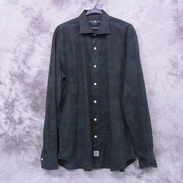 実際に弊社で買取させて頂いたHYDROGEN/ハイドロゲン 迷彩カモボタン長袖シャツ/L