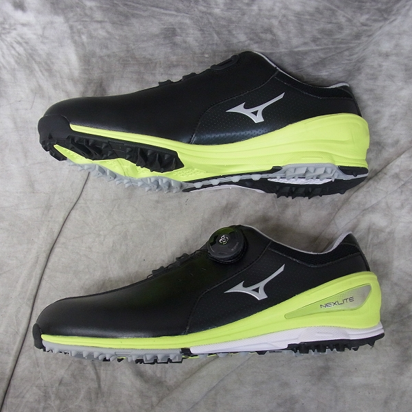 実際に弊社で買取させて頂いたMIZUNO/ミズノ ゴルフシューズ ネクスライト 002ボア ダイヤル式/51GM152609/ブラック×イエロー/26.0cm/3Eの画像 3枚目
